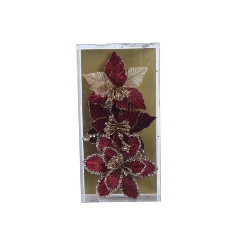 POINSETTA BORDEAUX CON CLIP D1